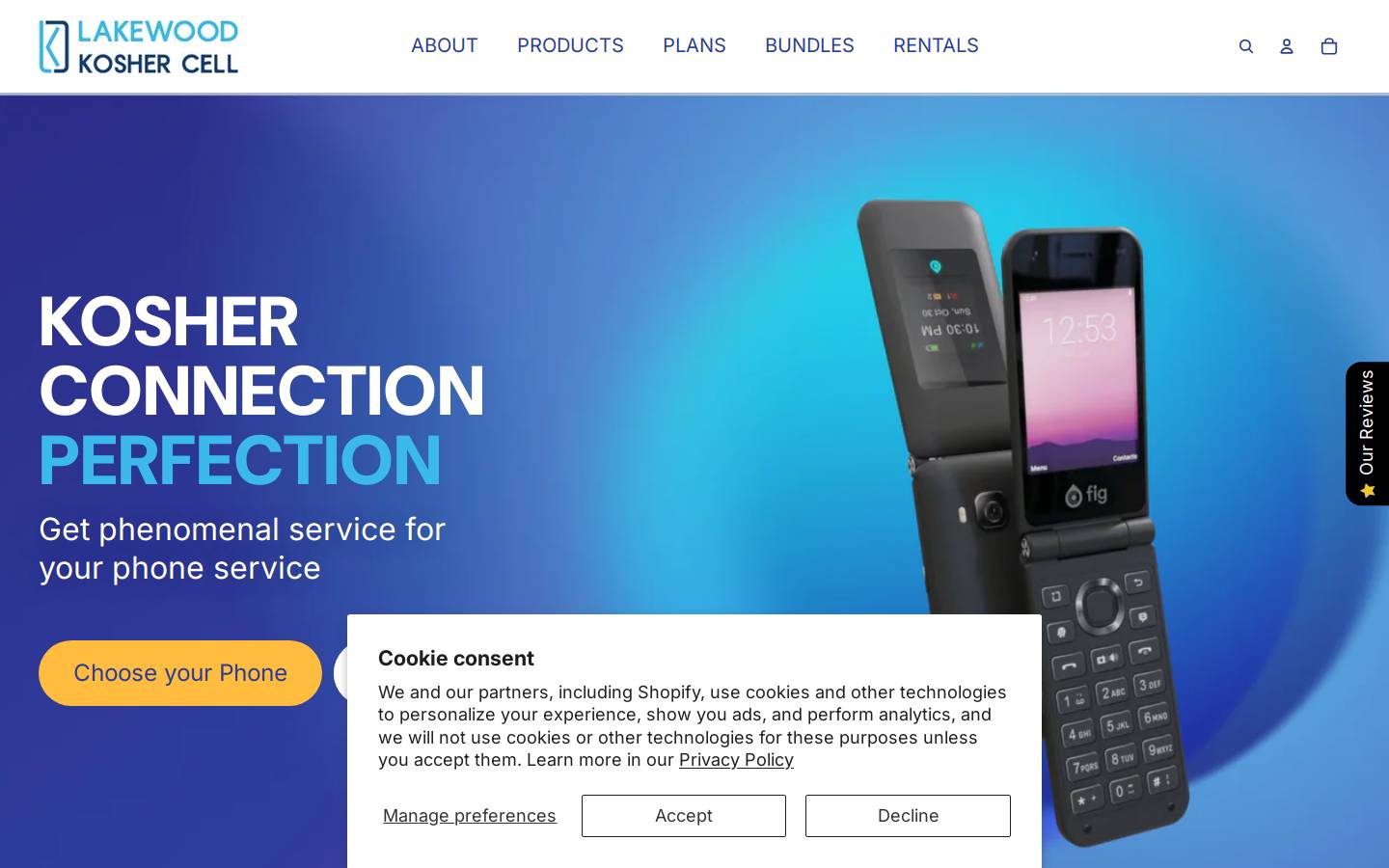 lakewoodkoshercellusa.com homepage screenshot