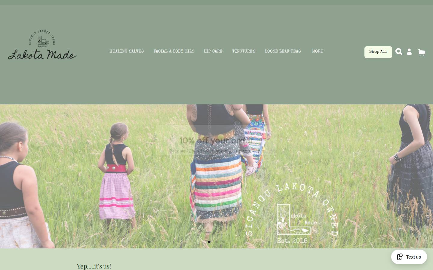 lakotamade.com homepage screenshot