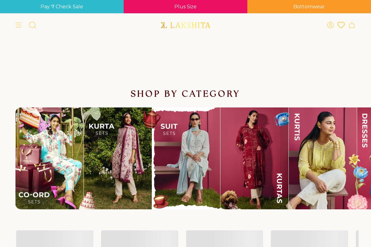 lakshita.com homepage screenshot