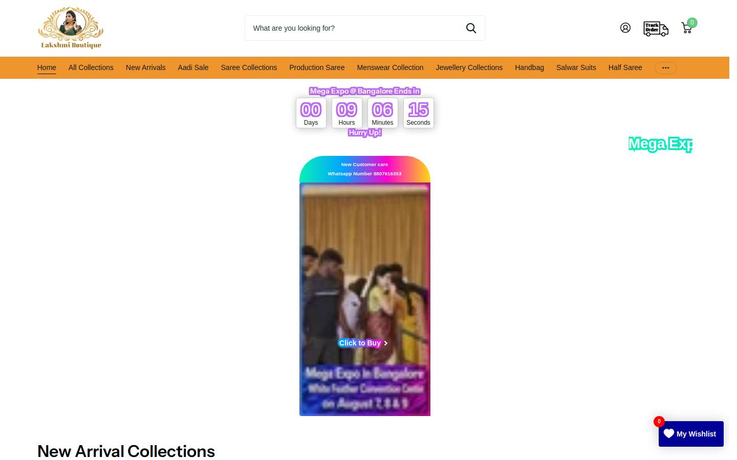 lakshmiboutique.co.in homepage screenshot