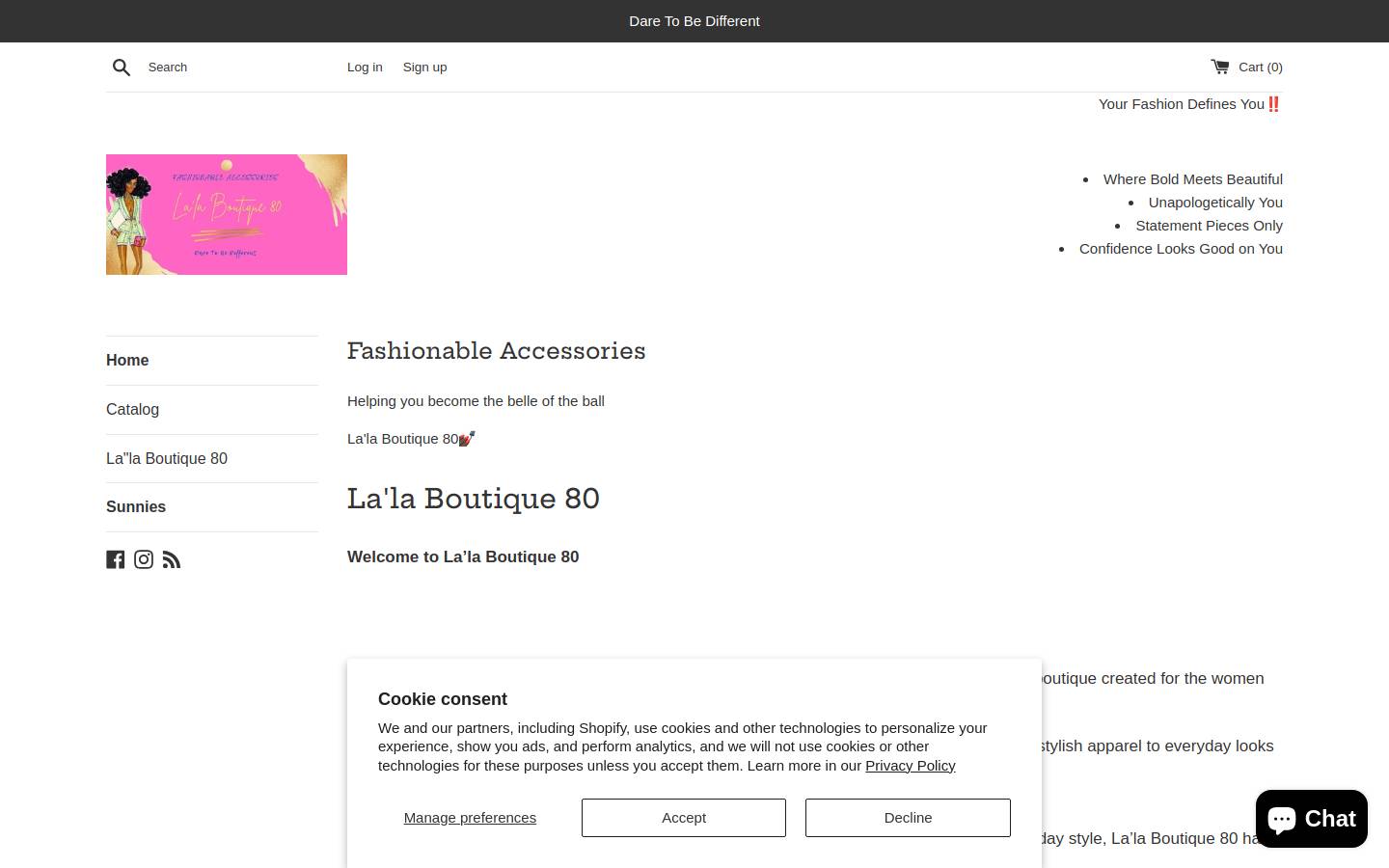 lalaboutique80.com homepage screenshot