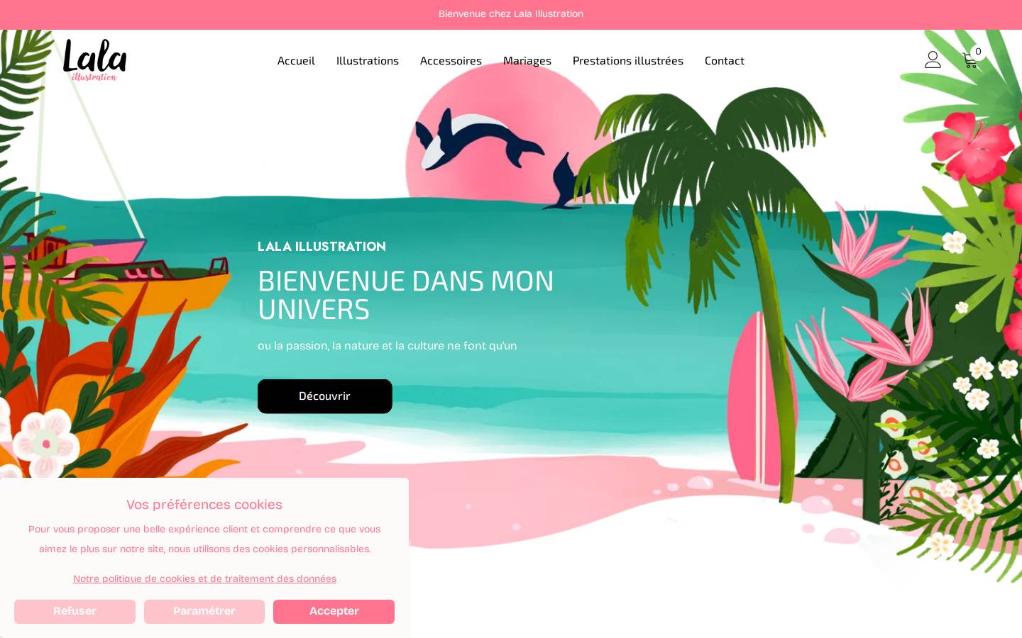 lalaillustration.com homepage screenshot