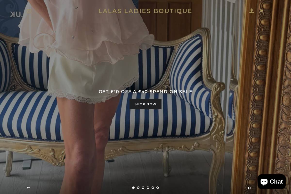 lalasboutique.co.uk homepage screenshot