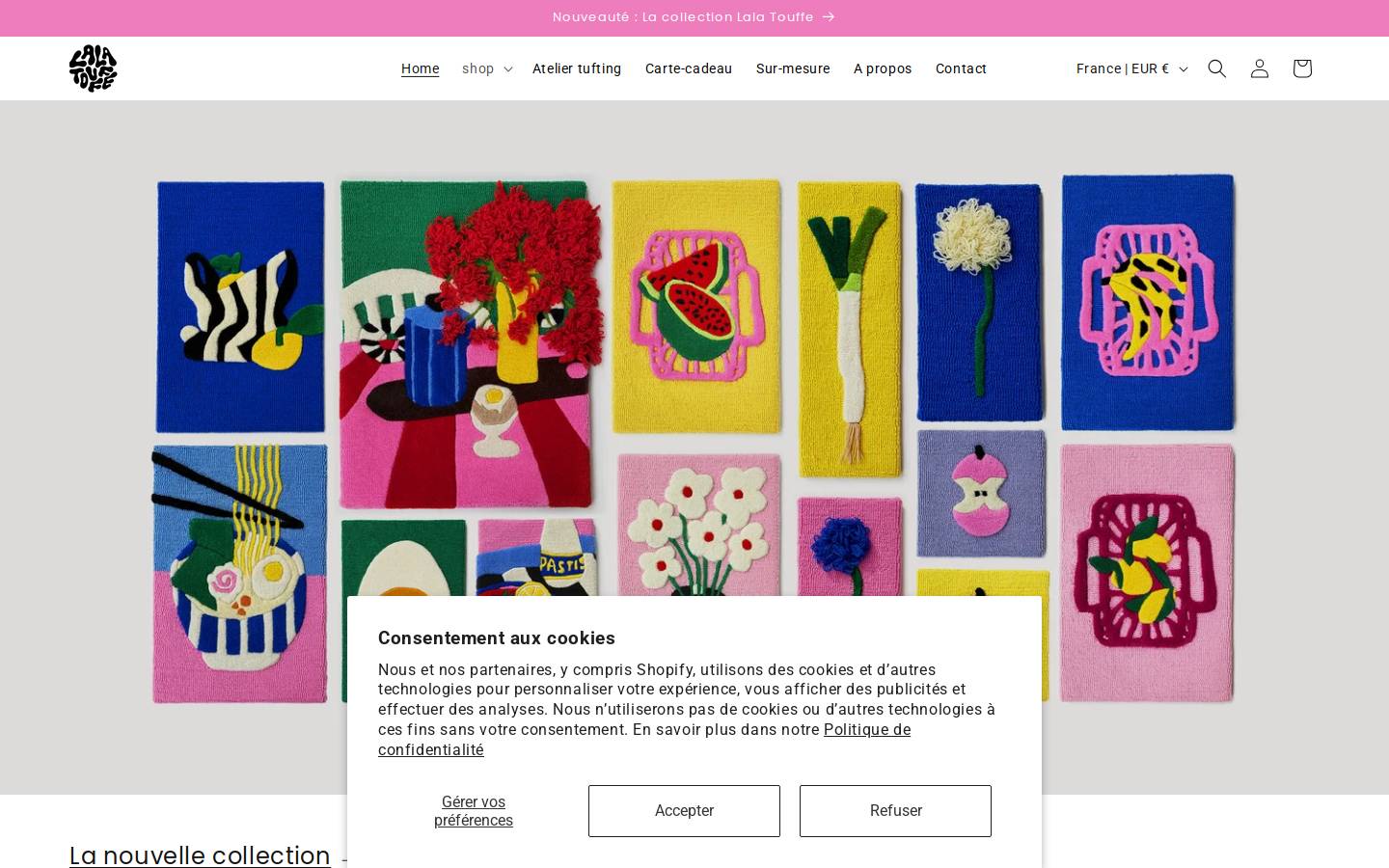 lalatouffe.com homepage screenshot