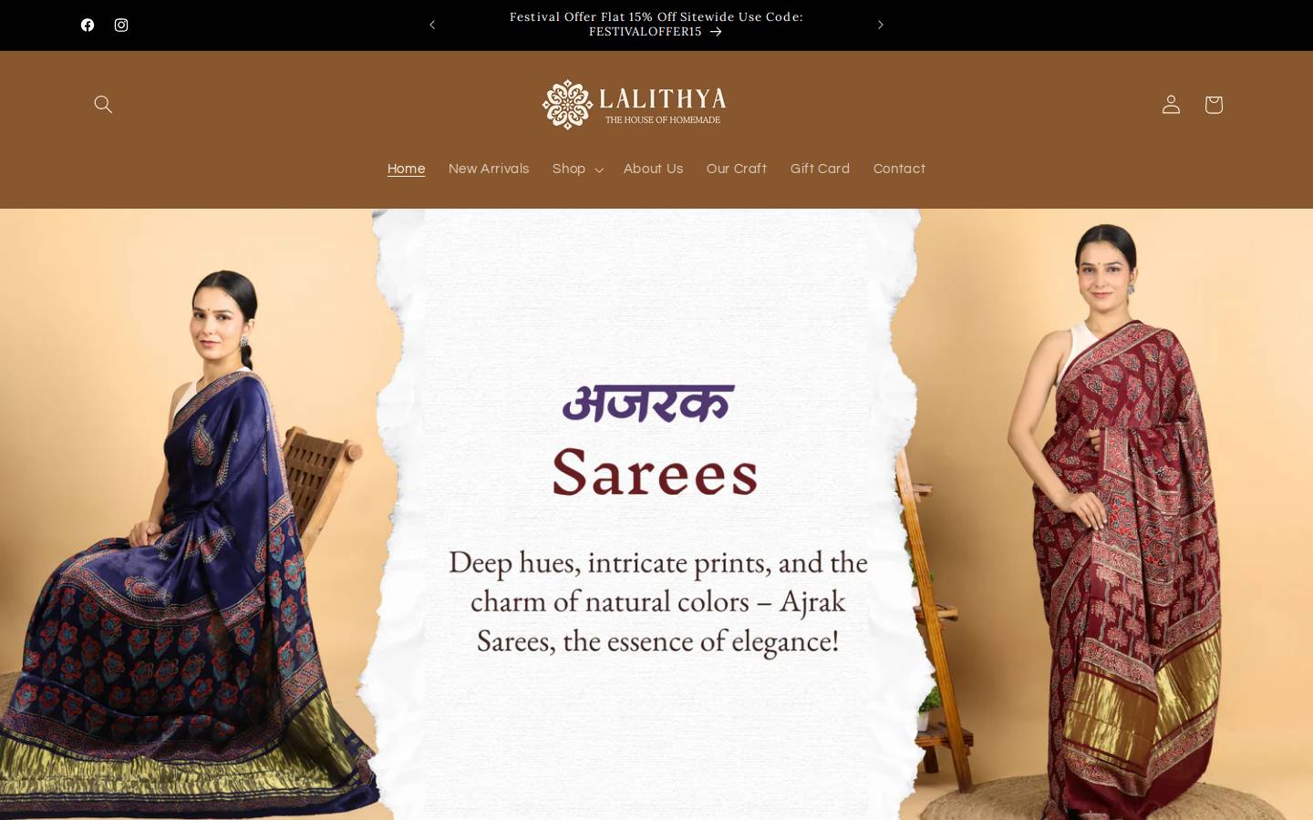 lalithya.com homepage screenshot