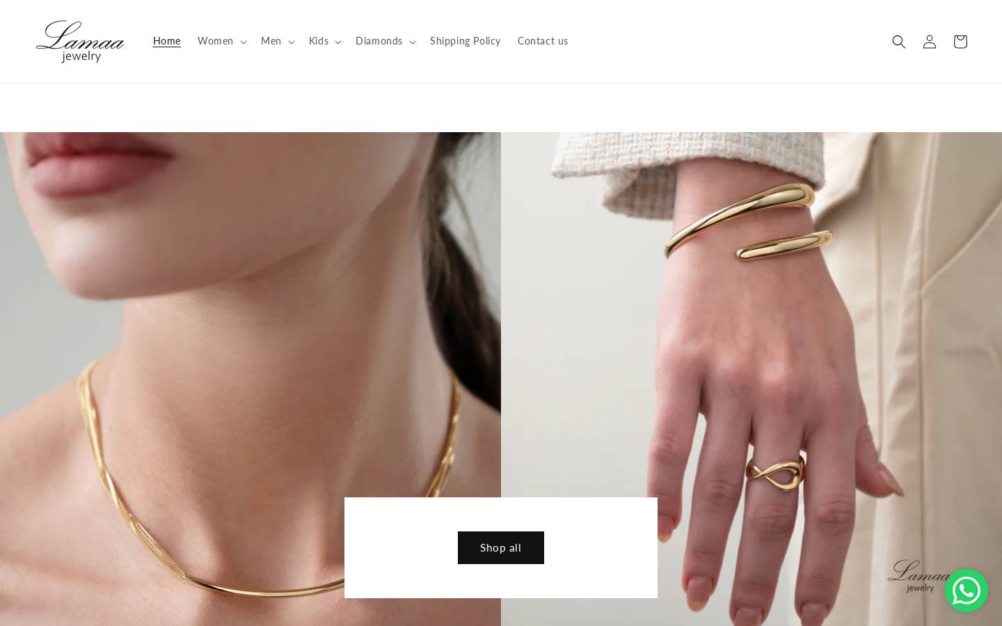 lamaajewelry.com homepage screenshot