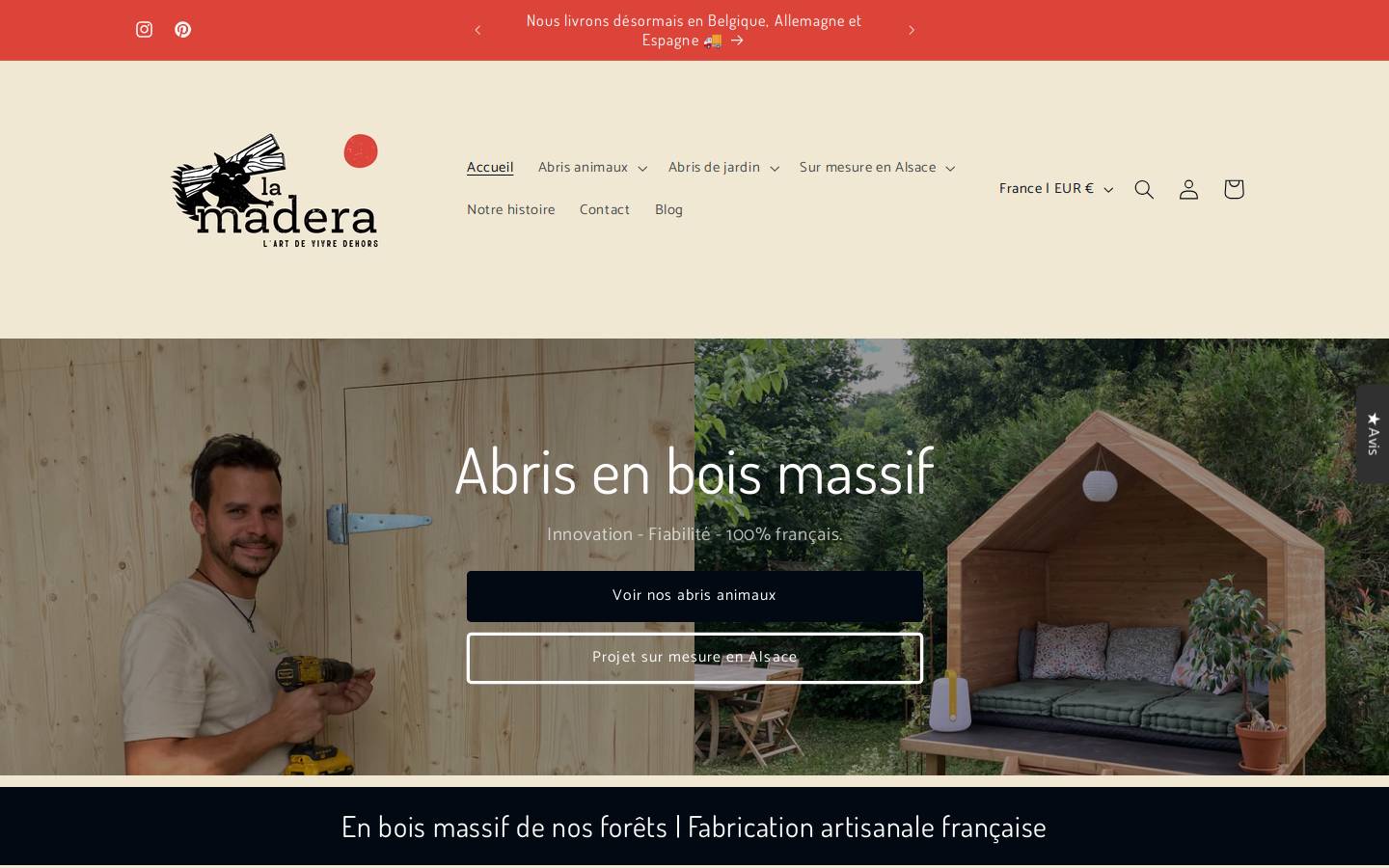 lamadera.fr homepage screenshot