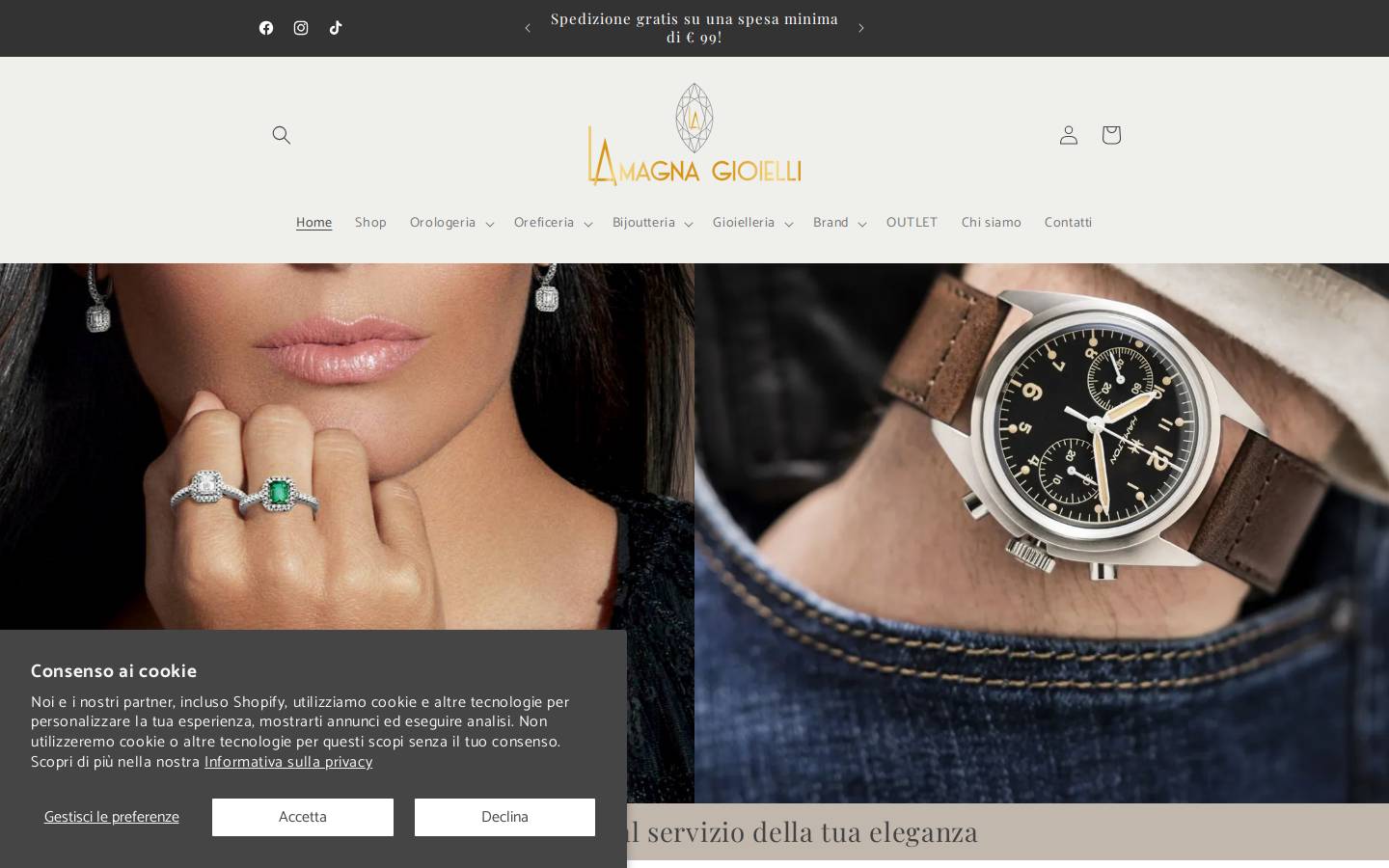 lamagnagioielleria.it homepage screenshot