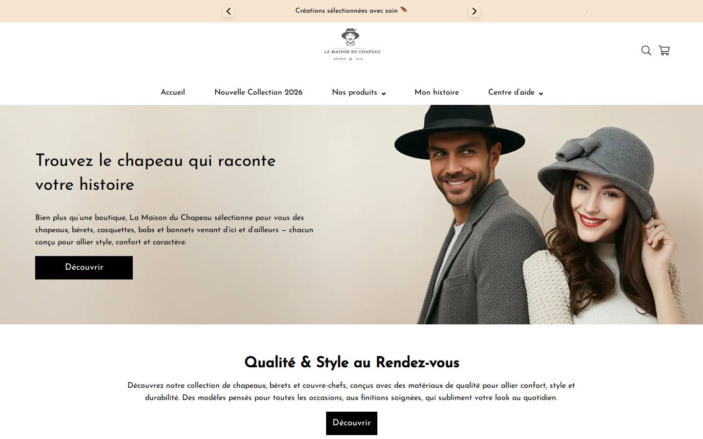 Lamaisonduchapeau homepage screenshot