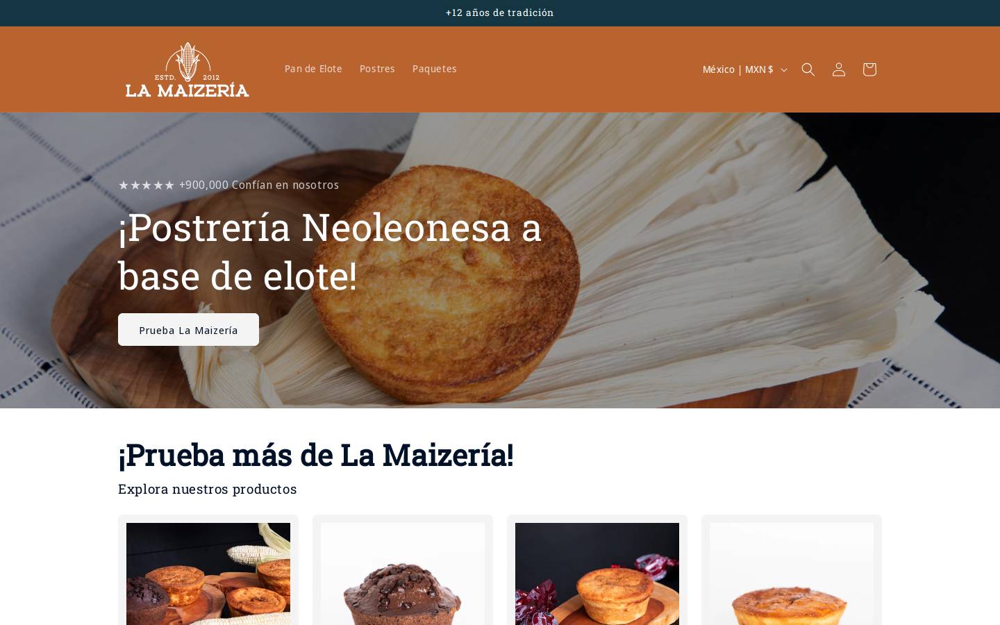 lamaizeria.com.mx homepage screenshot
