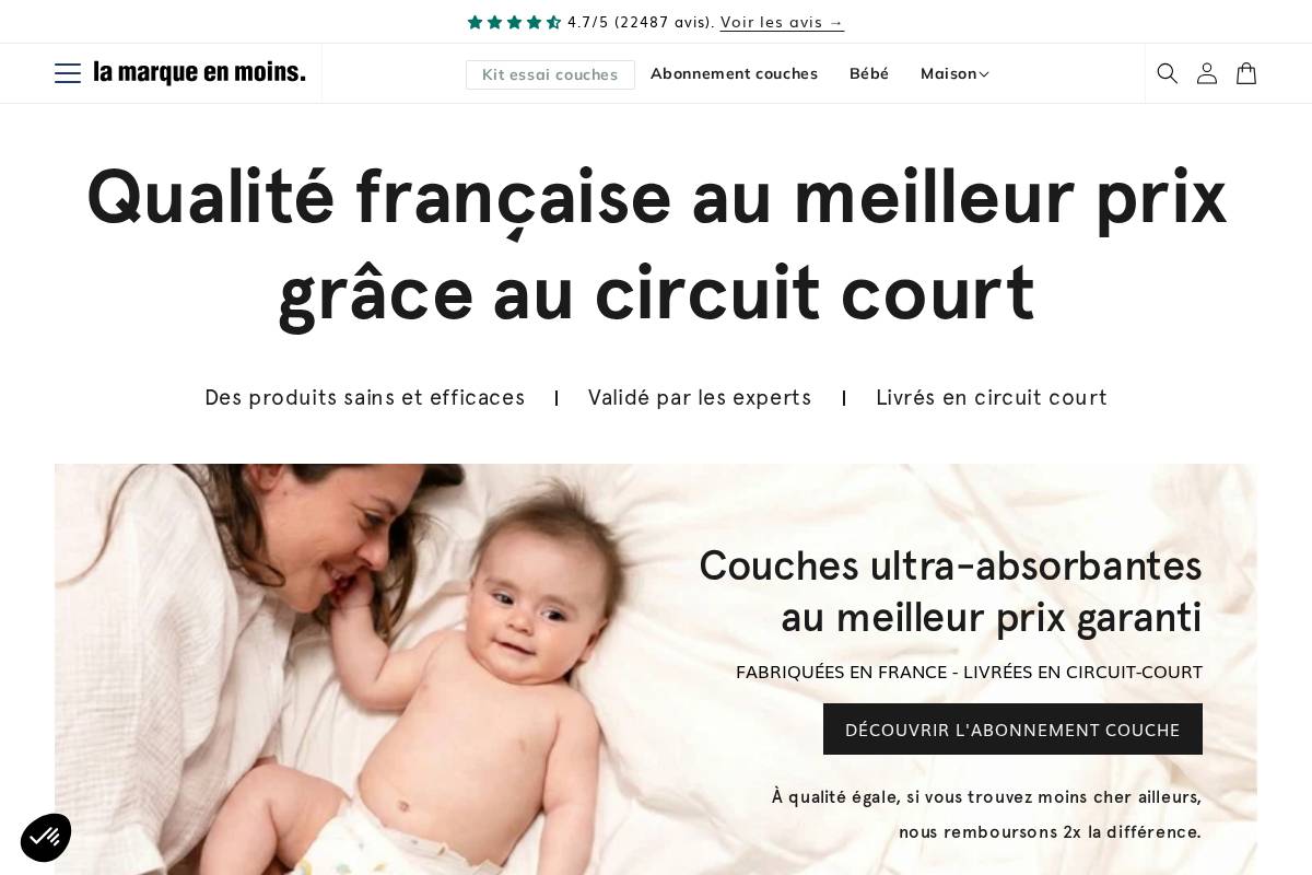 la marque en moins homepage screenshot