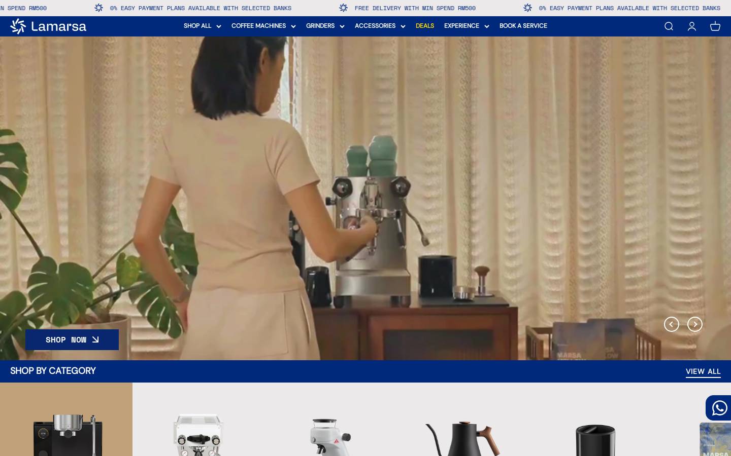 lamarsacoffee.com homepage screenshot