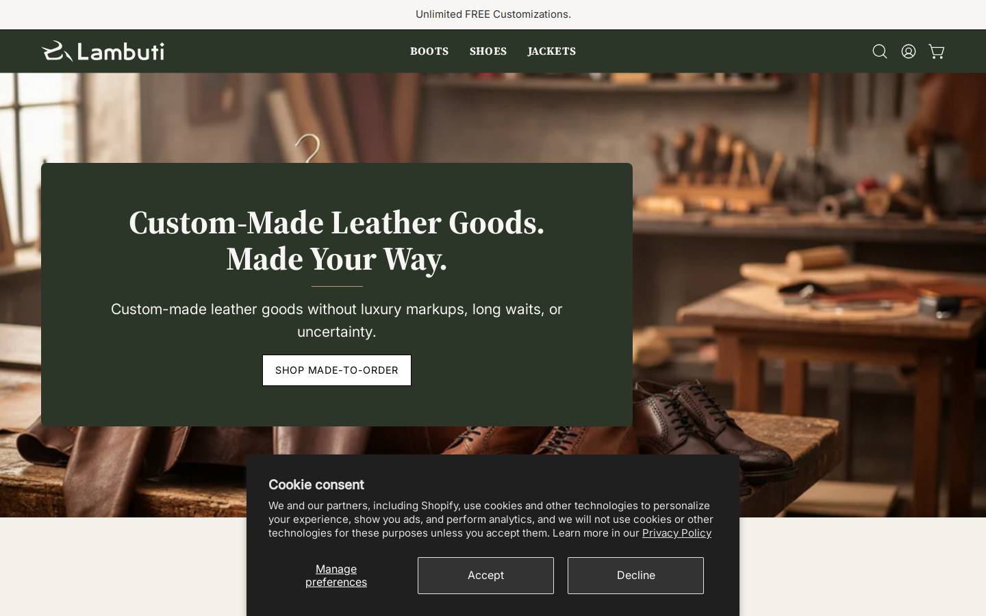 lambuti.com homepage screenshot