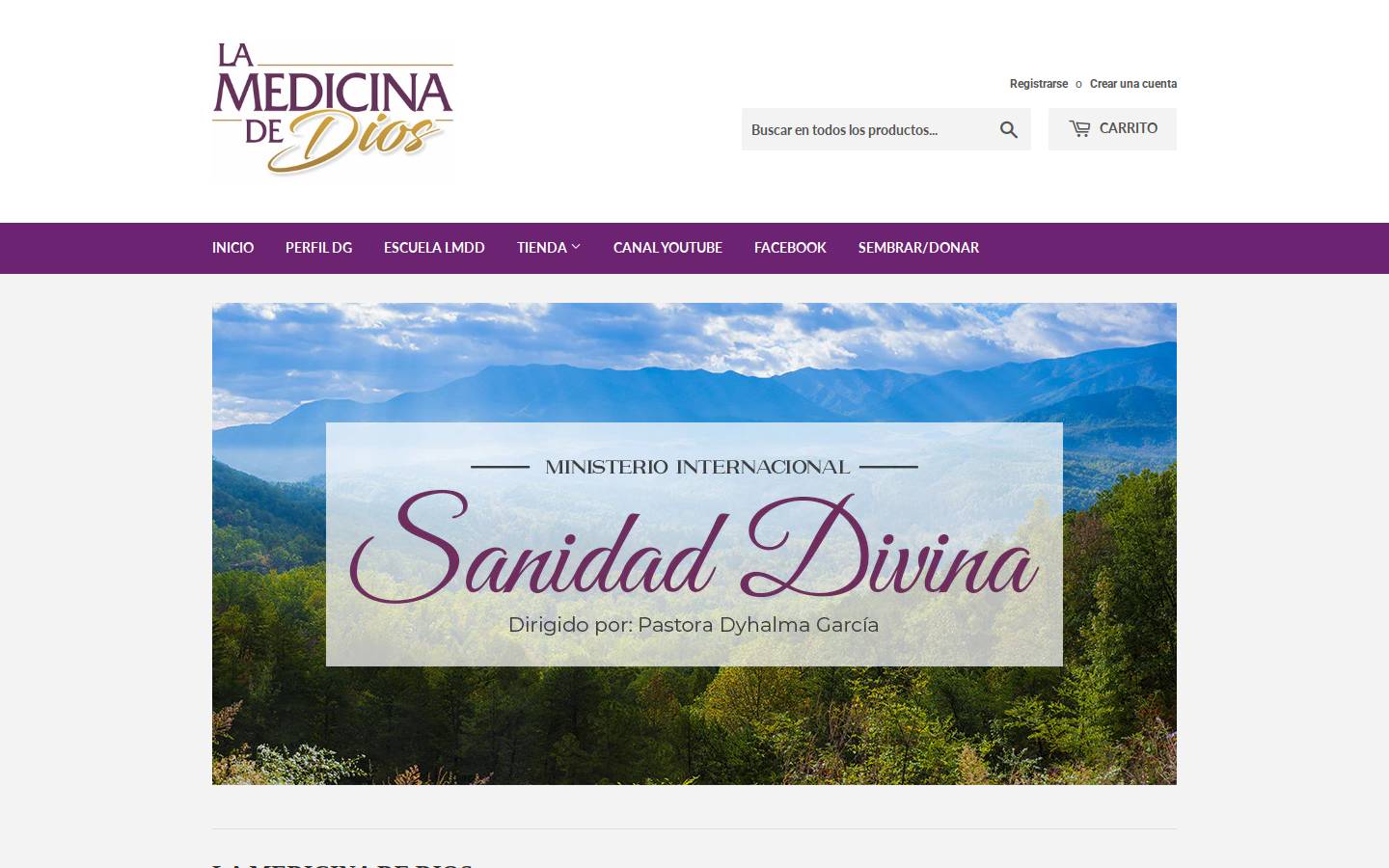 lamedicinadedios.com homepage screenshot
