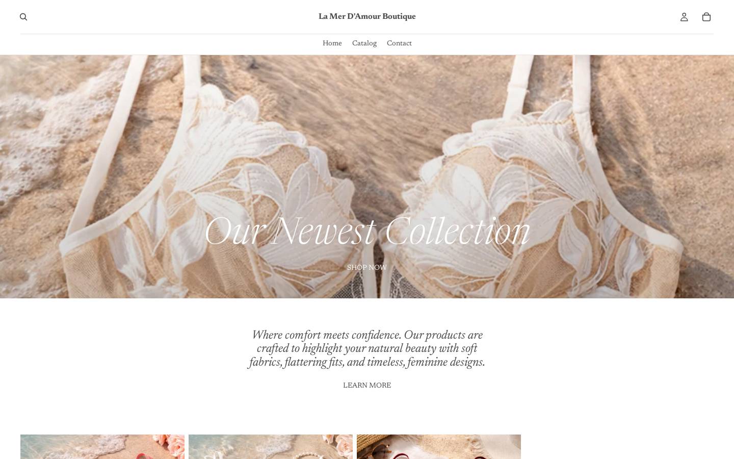 lamerdamourboutique.com homepage screenshot