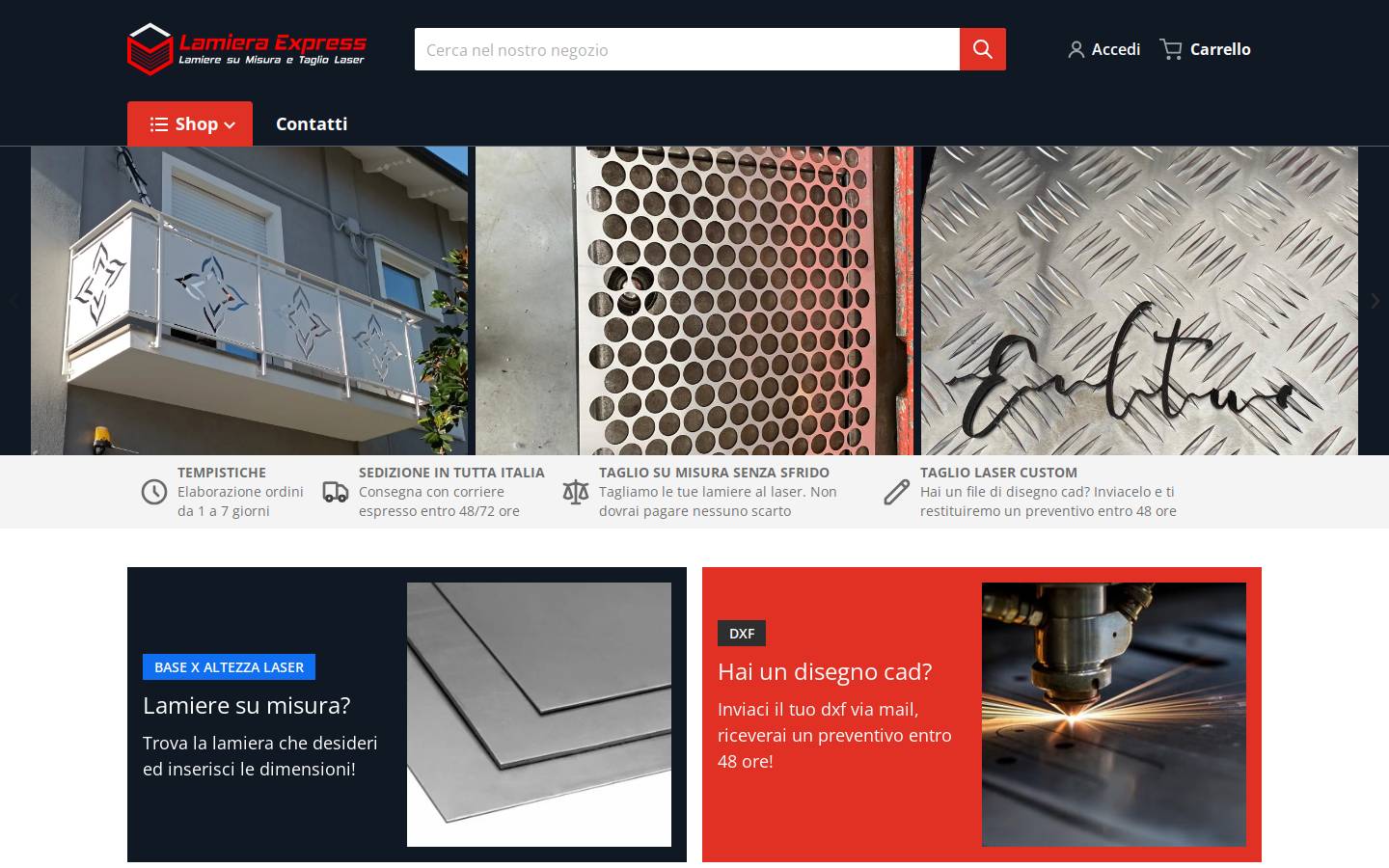 Lamieraexpress homepage screenshot