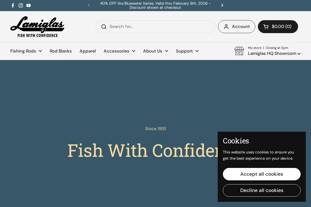 Lamiglas homepage screenshot