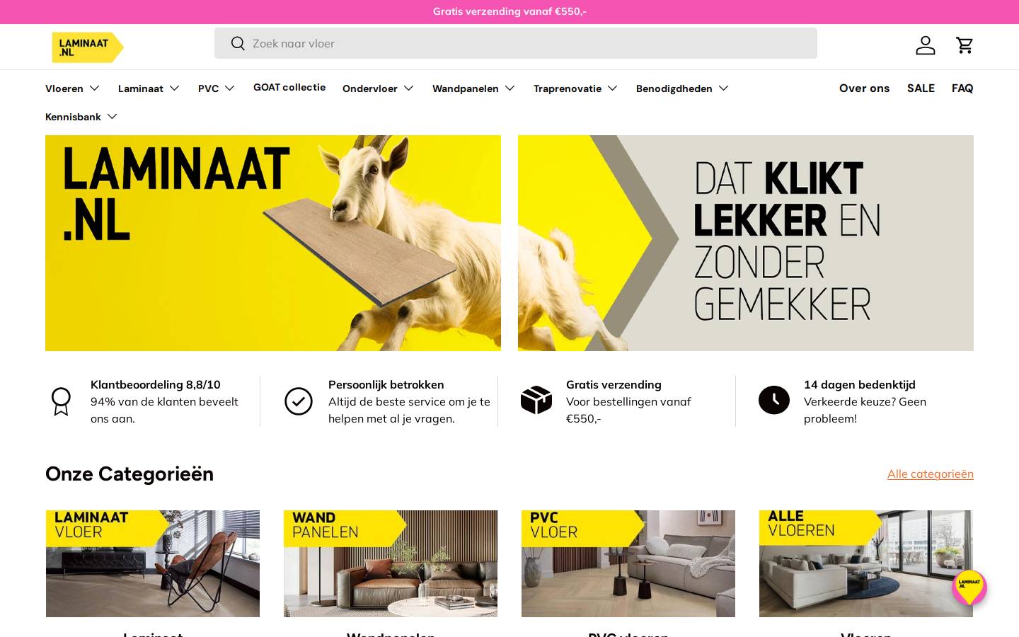 Laminaat homepage screenshot