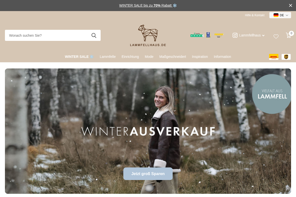 Lammfellhaus homepage screenshot