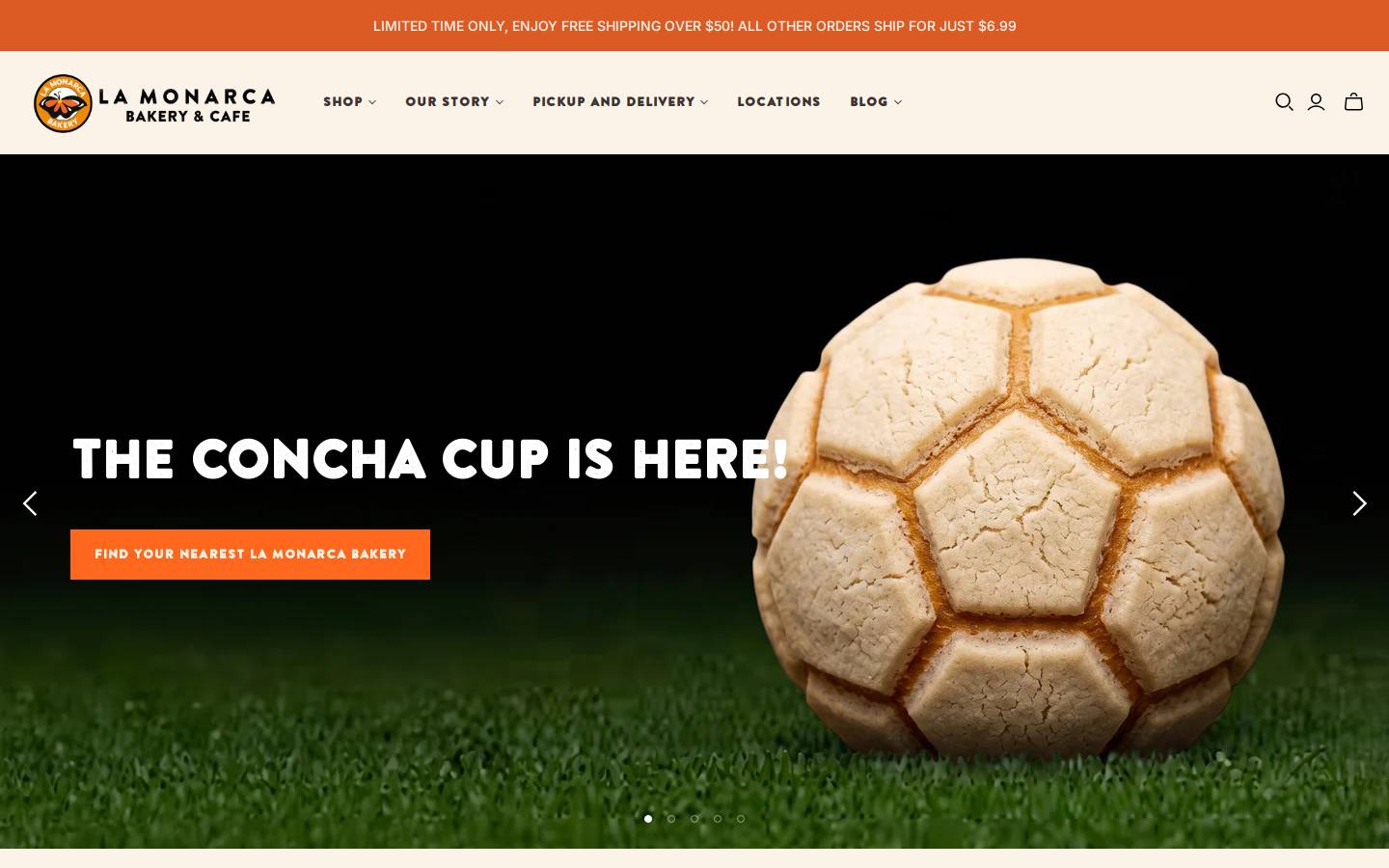 lamonarcabakery.com homepage screenshot