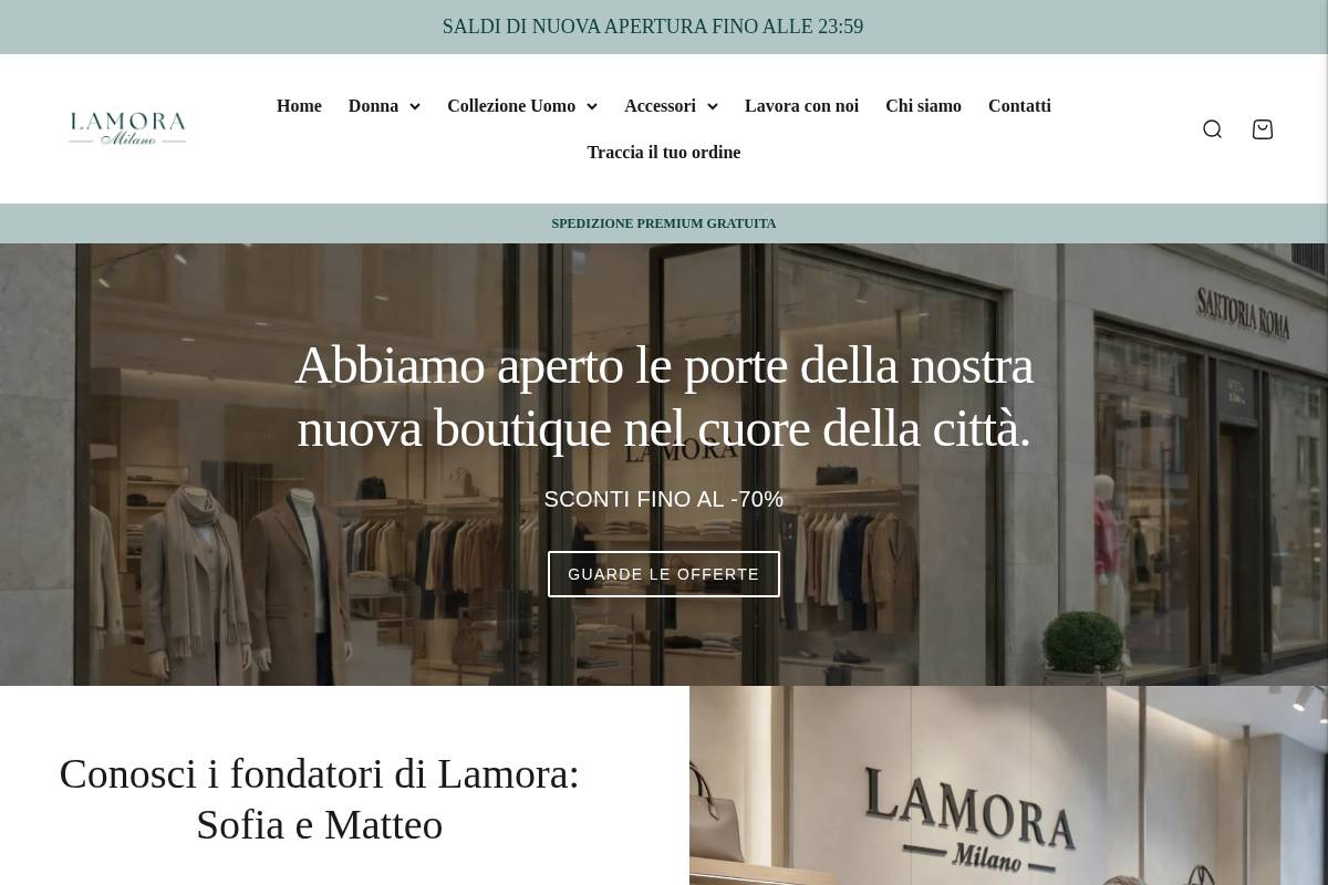 Lamoramilano homepage screenshot