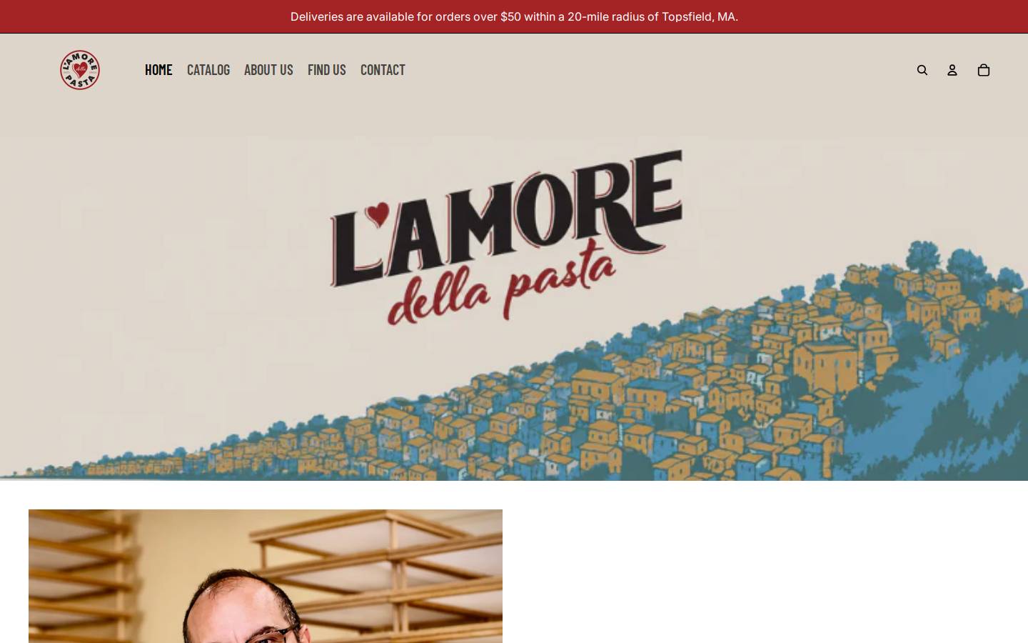 lamoredellapasta.com homepage screenshot