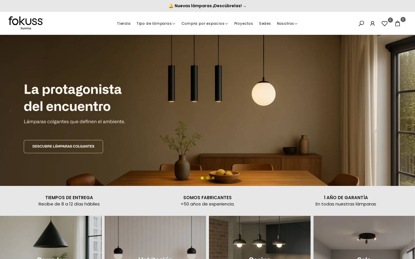 lamparasfokuss.com homepage screenshot