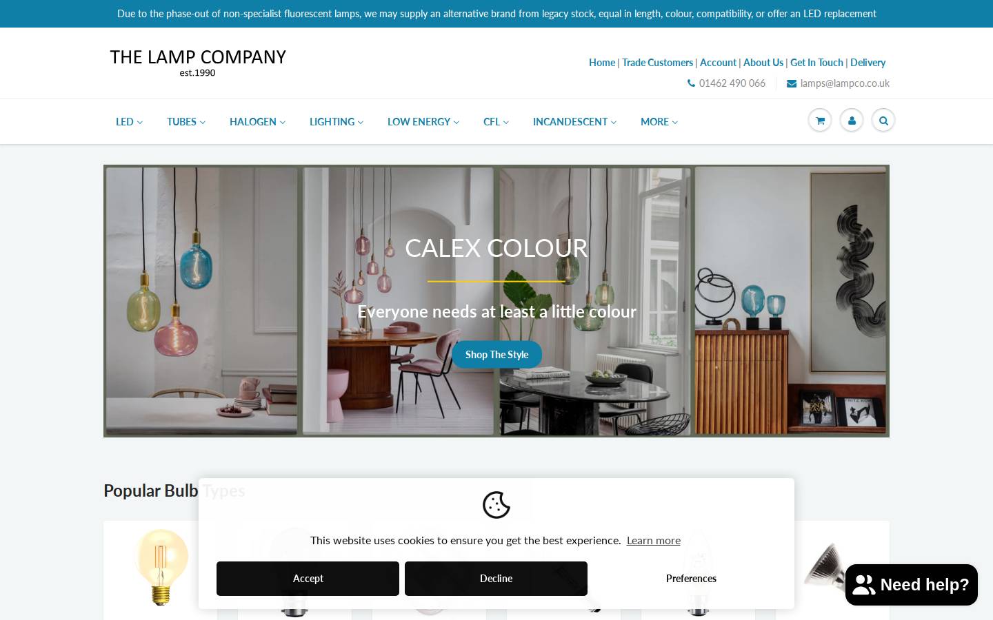Lampco homepage screenshot