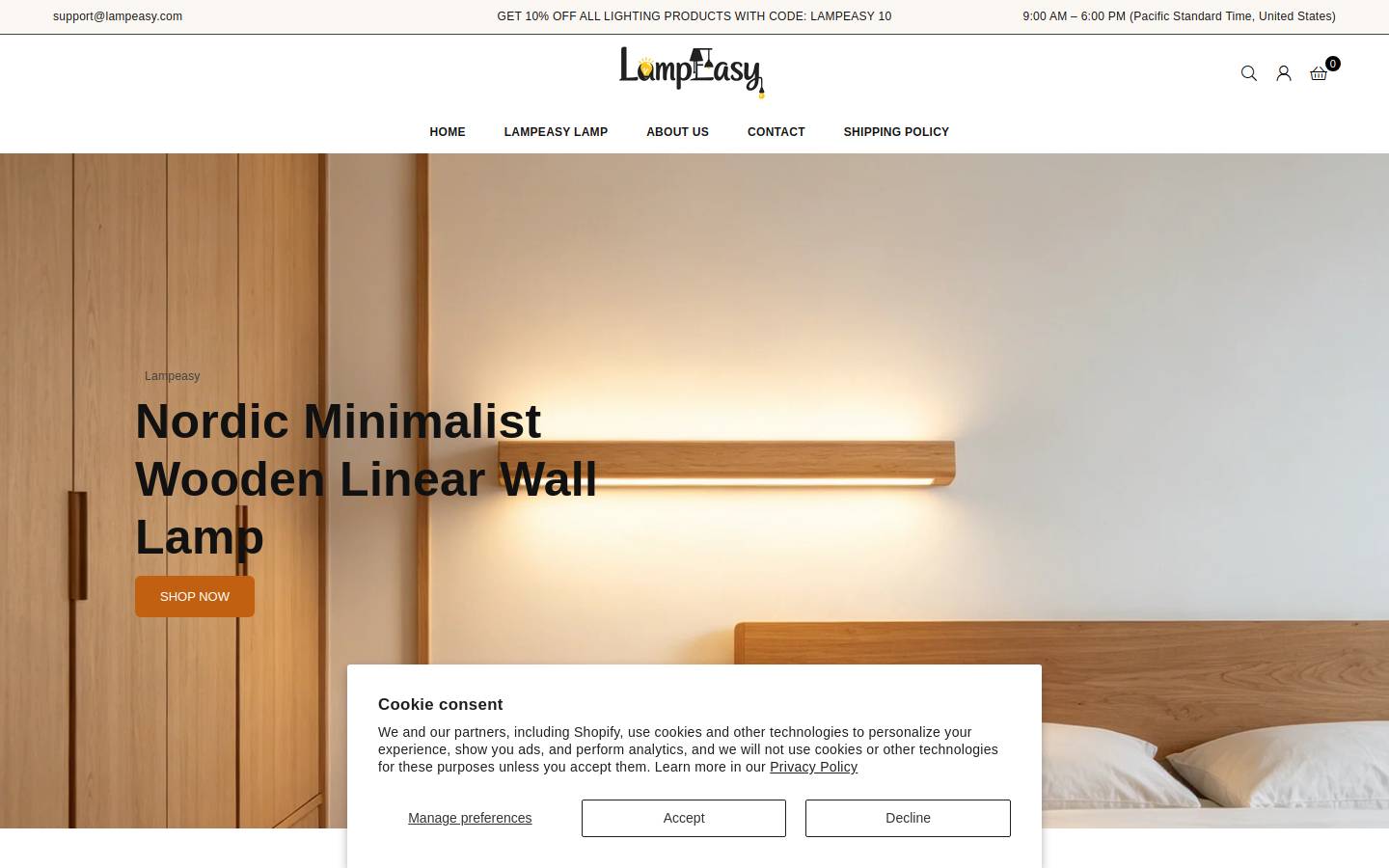 Lampeasy homepage screenshot