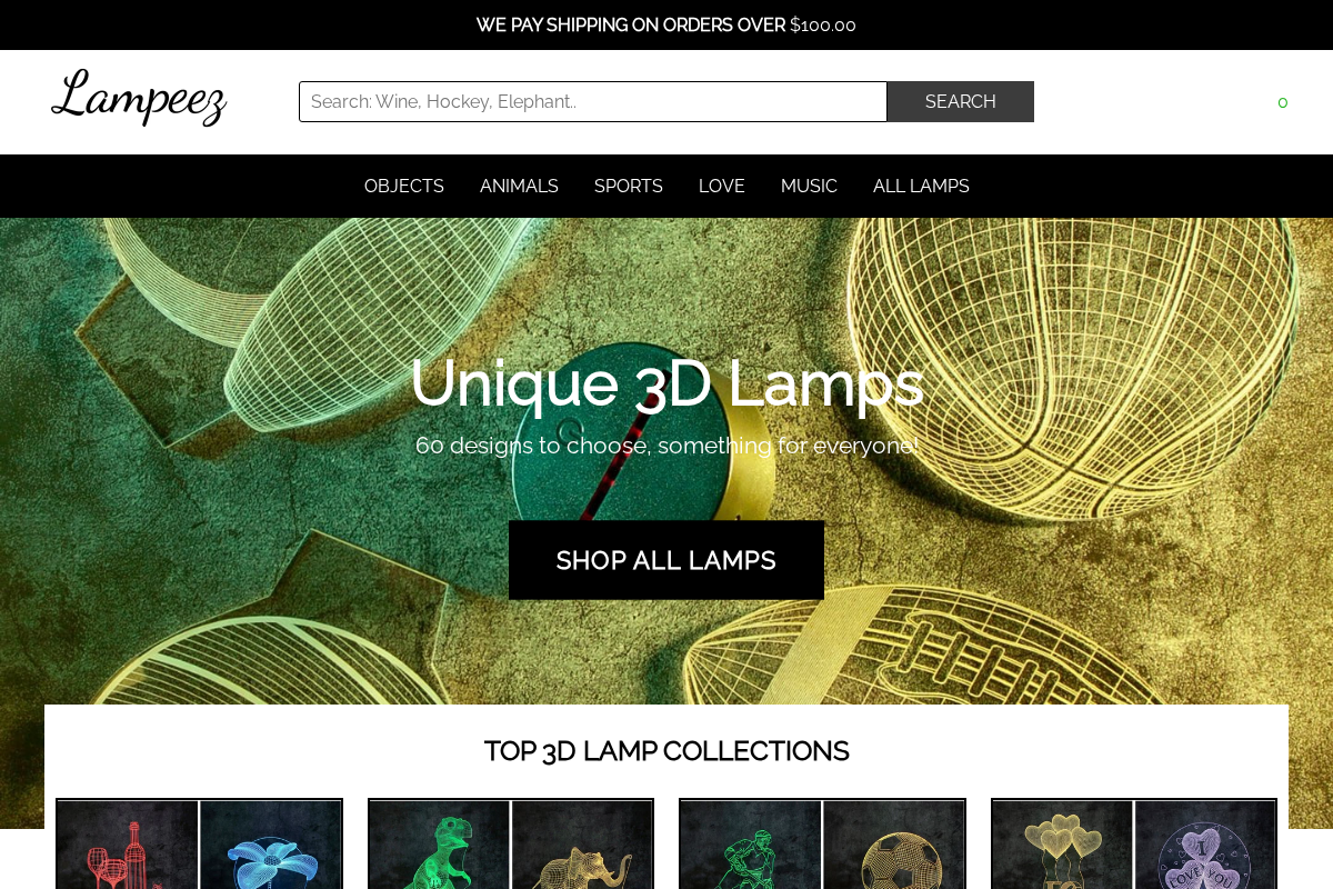 Lampeez homepage screenshot