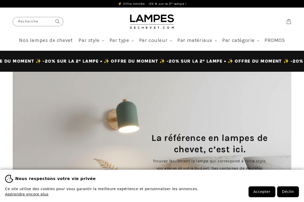 Lampes De Chevet homepage screenshot