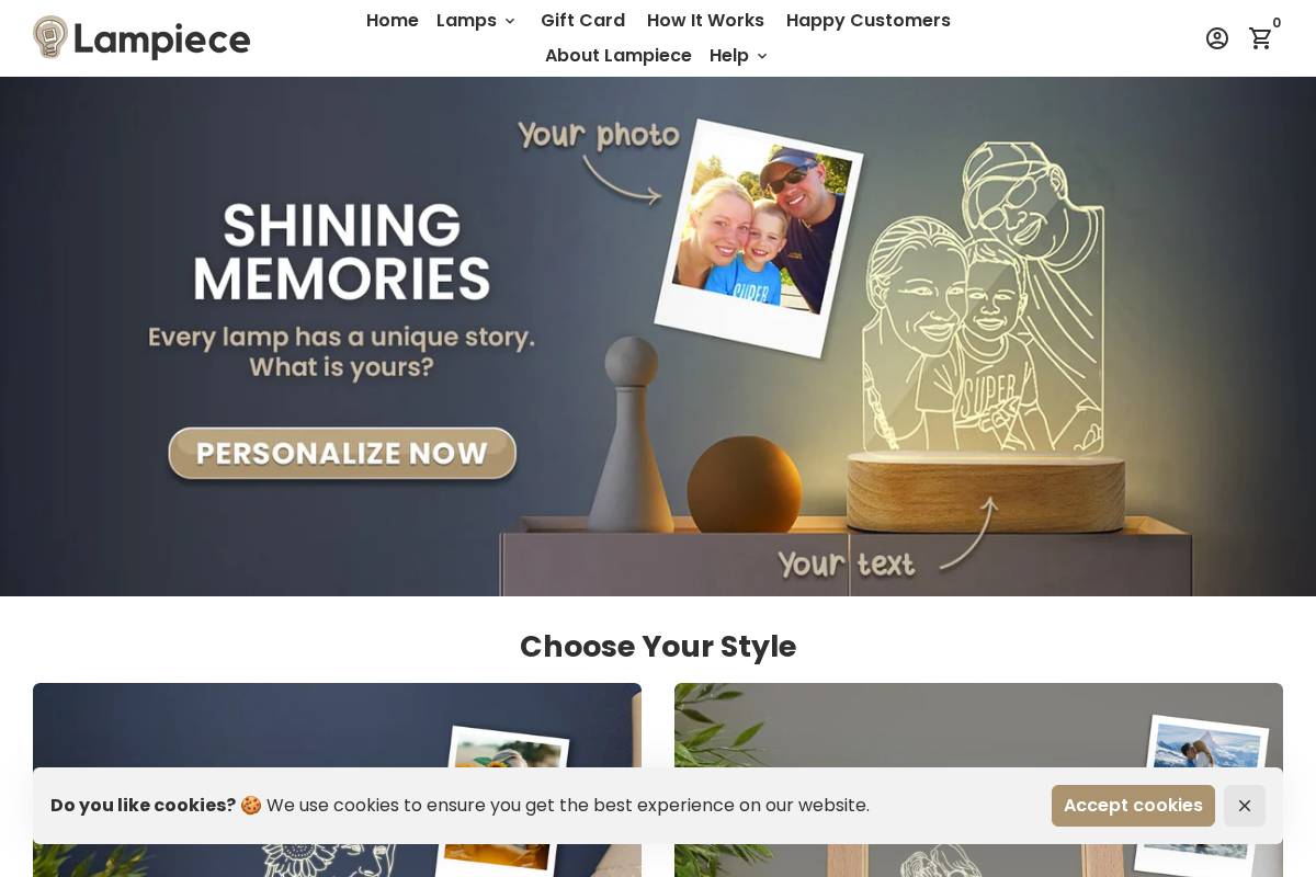 Lampiece homepage screenshot