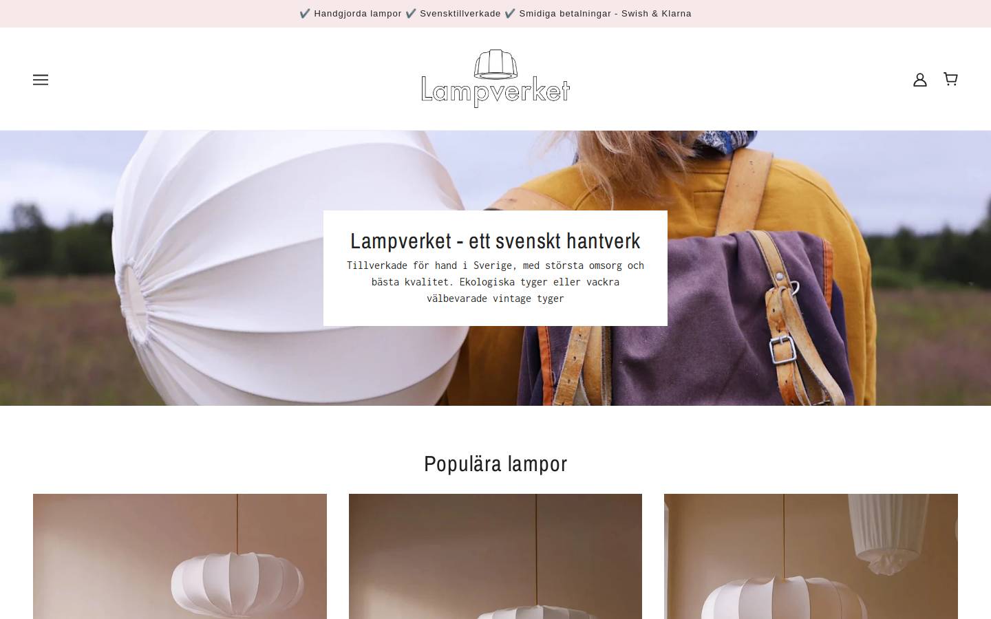 Lampverket homepage screenshot