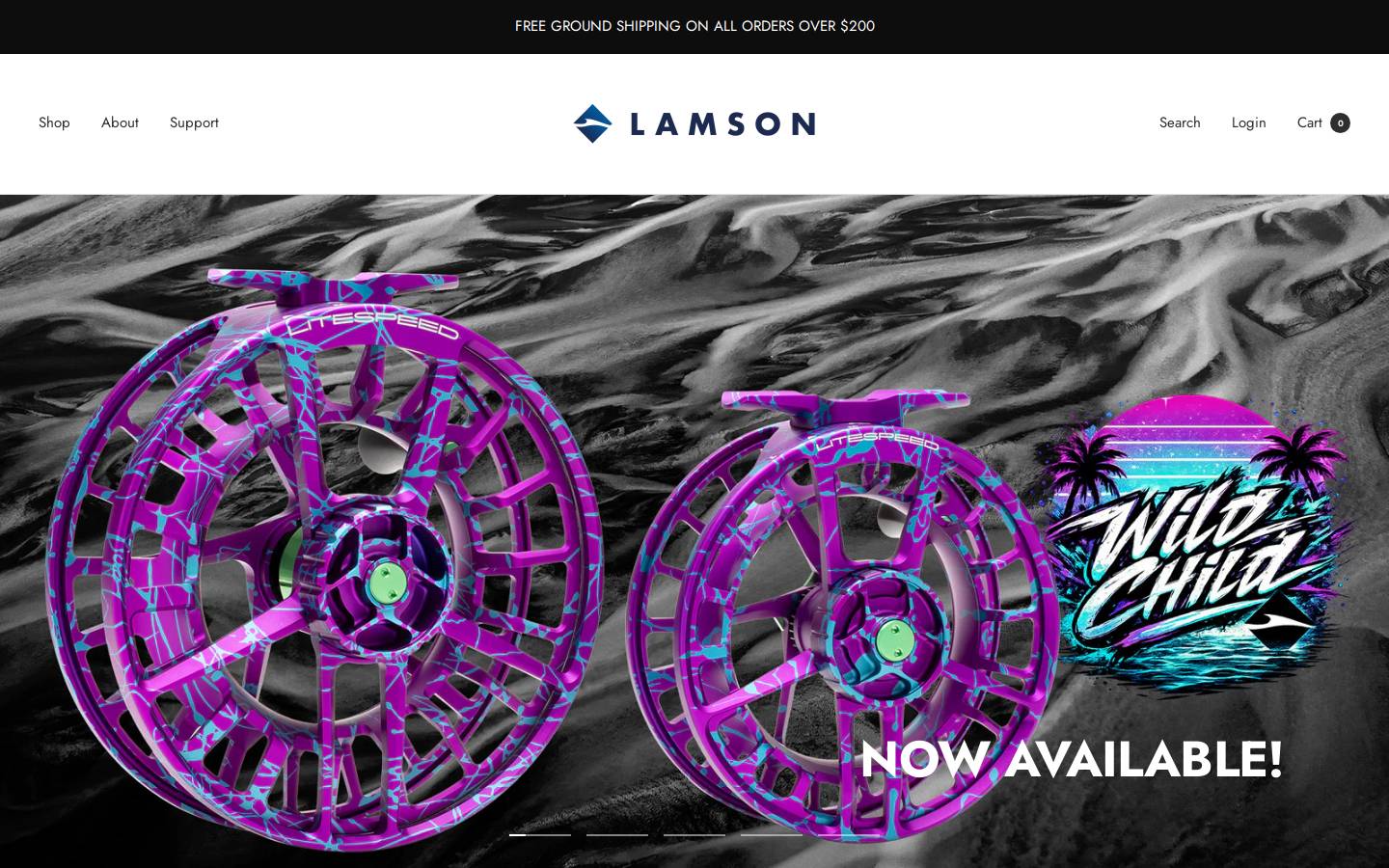 lamsonflyfishing.com homepage screenshot