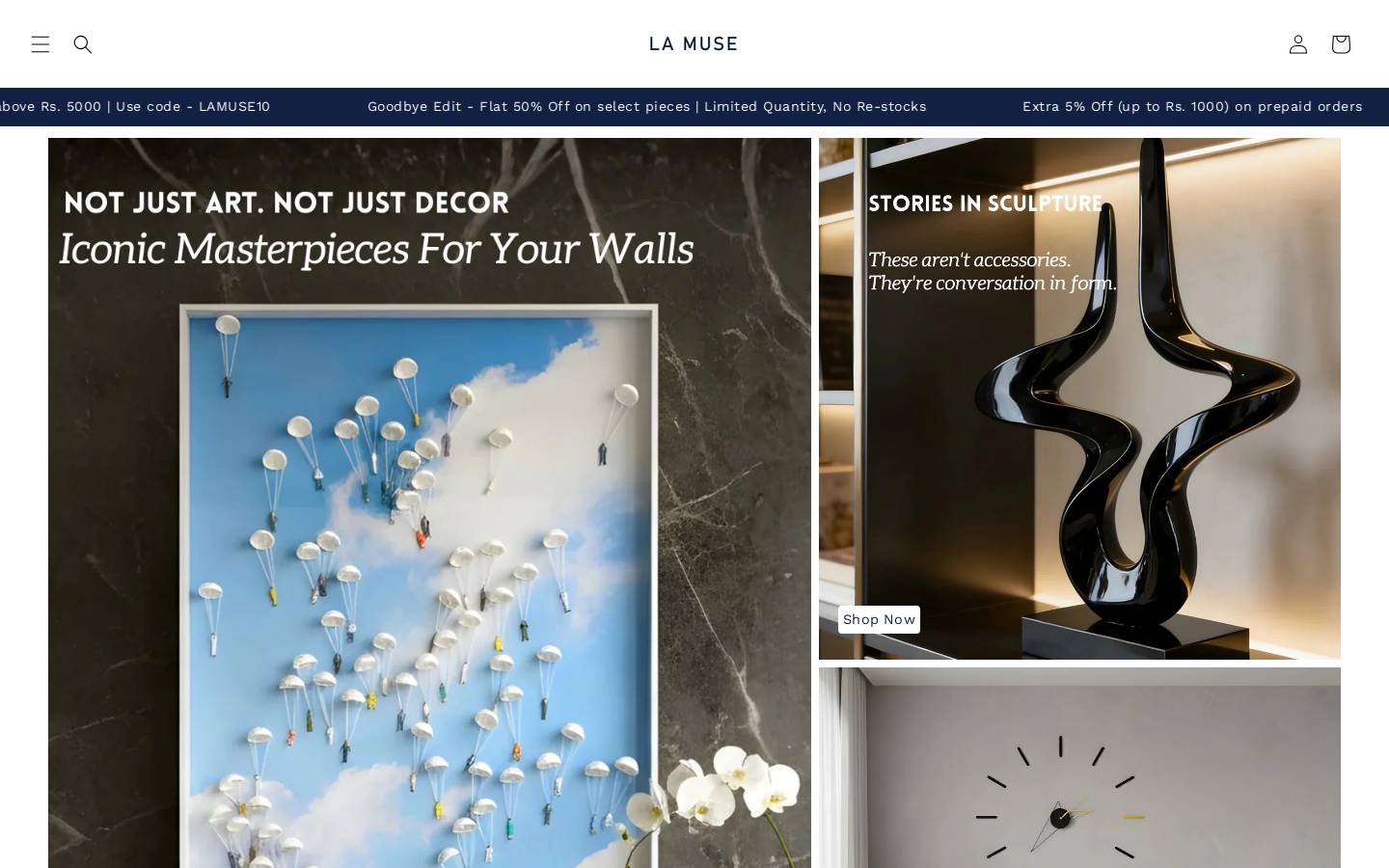 lamuse.in homepage screenshot