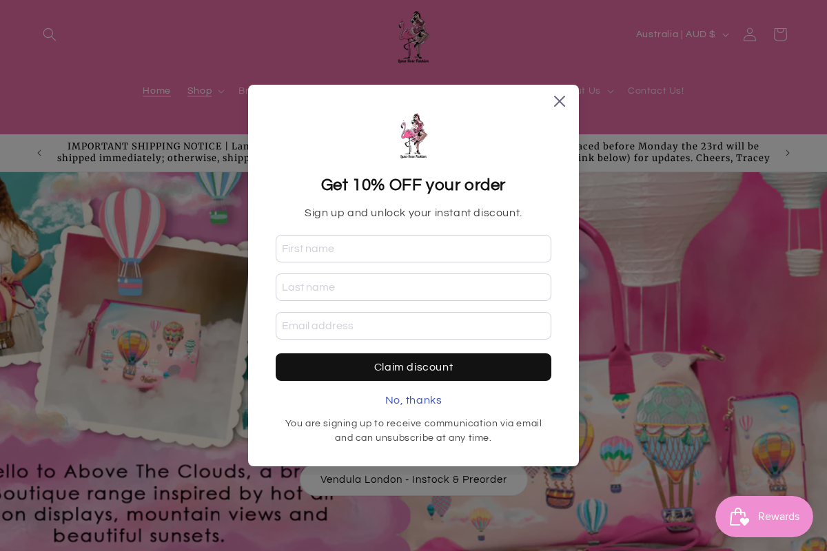 Lana Rose homepage screenshot