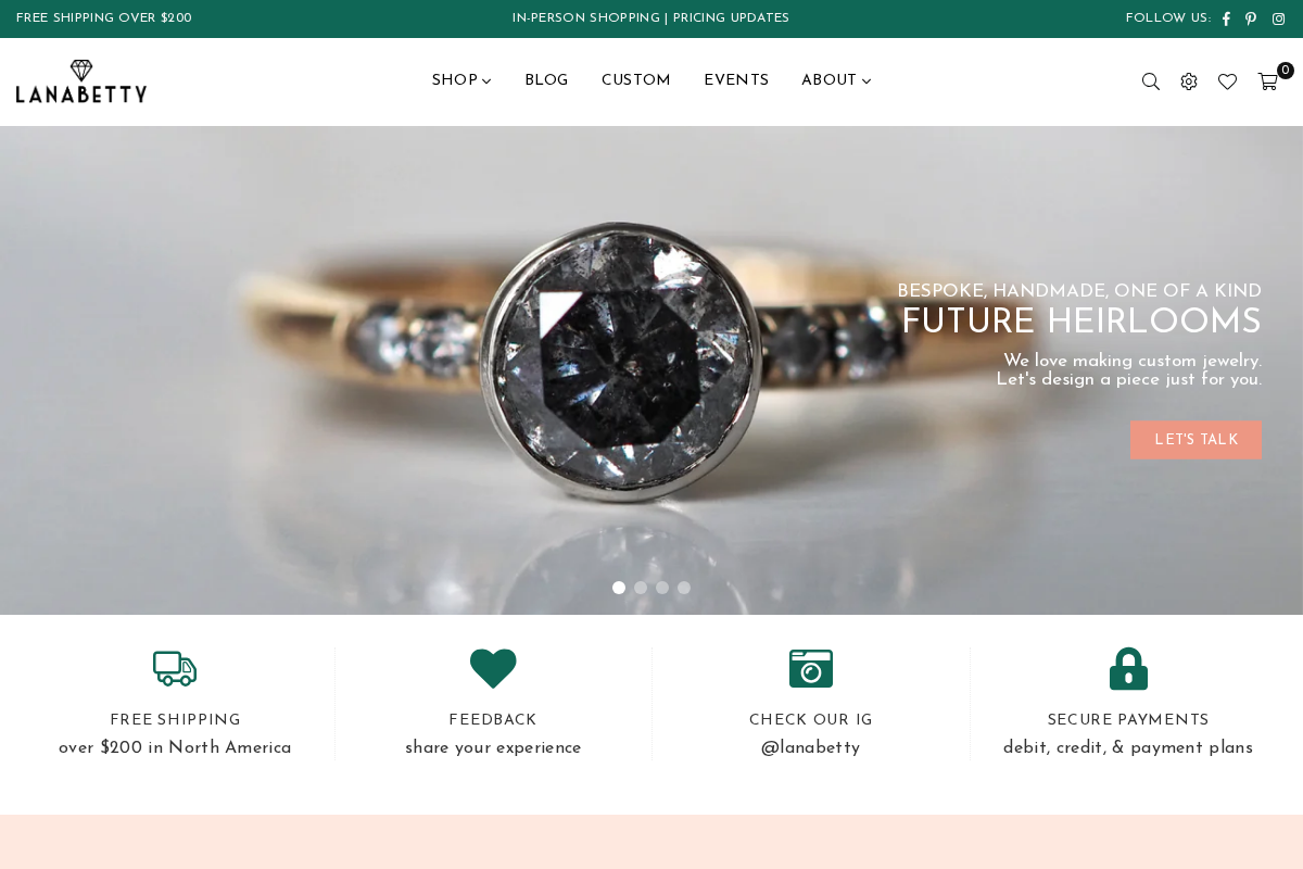 LanaBetty homepage screenshot