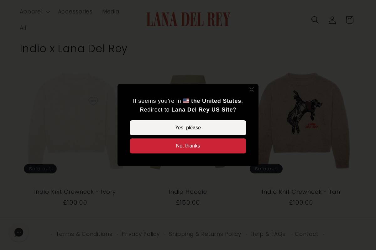 lanadelreyukstore.com homepage screenshot
