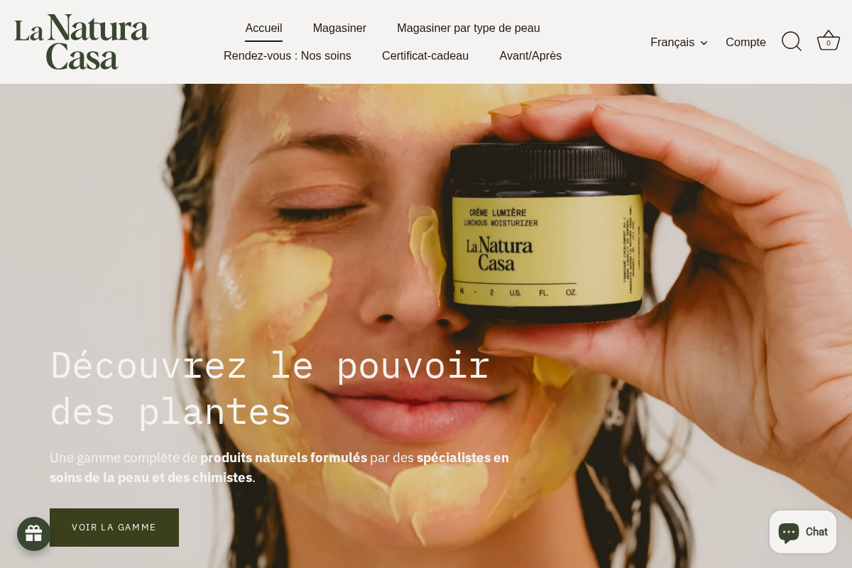 La Natura Casa homepage screenshot