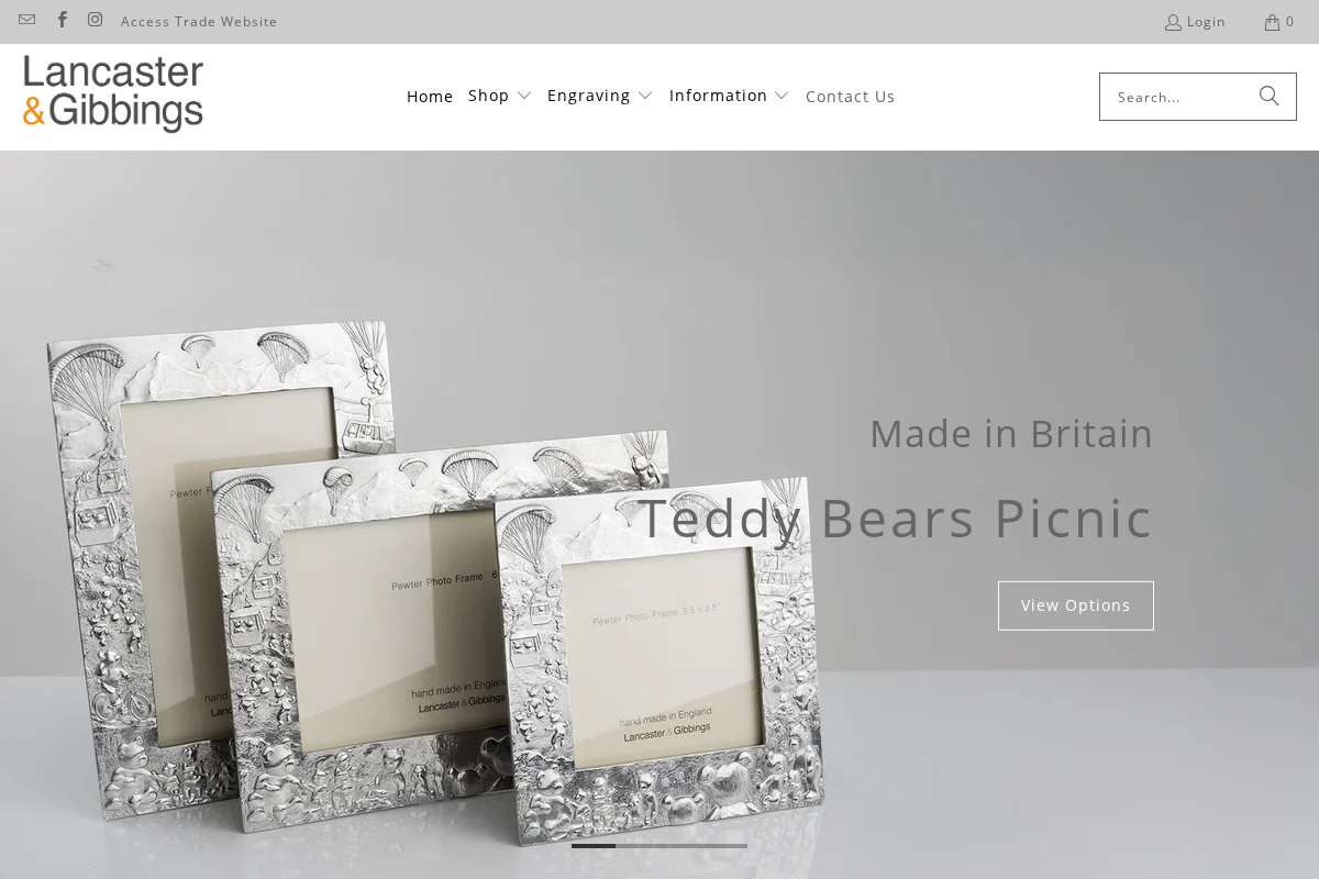 Lancaster and Gibbings homepage screenshot