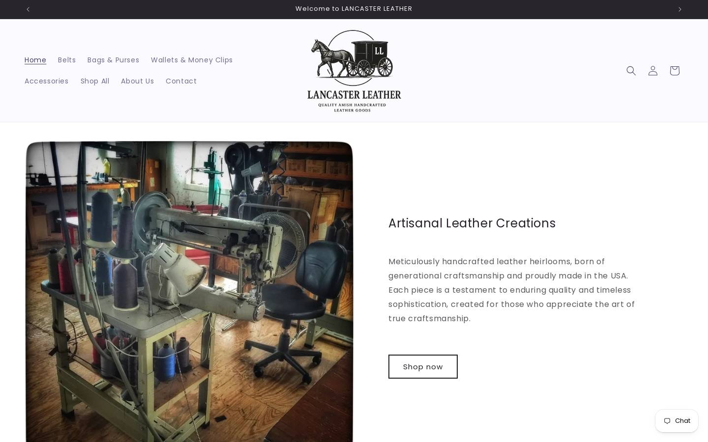 lancasterleather.com homepage screenshot