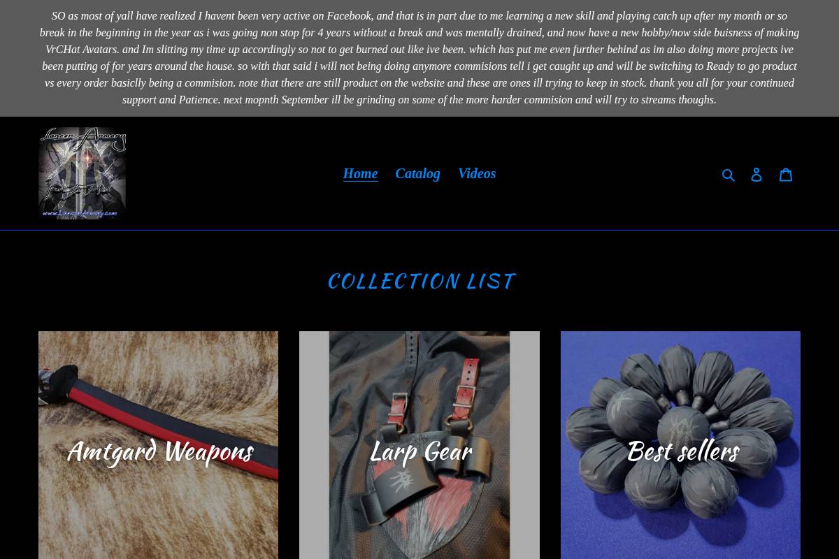 Lancer Armory homepage screenshot