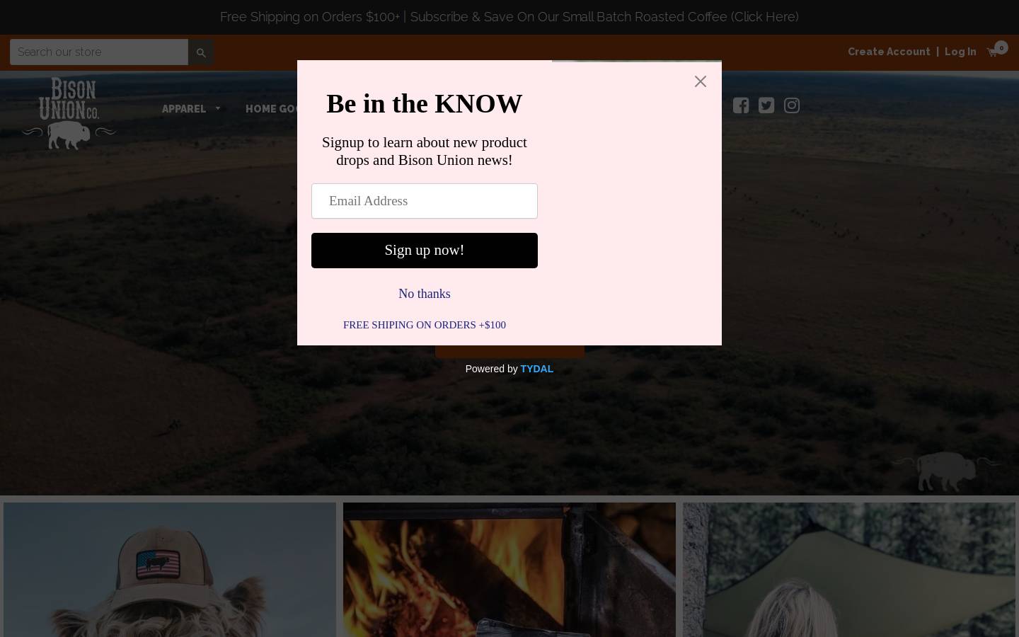 landandbison.com homepage screenshot