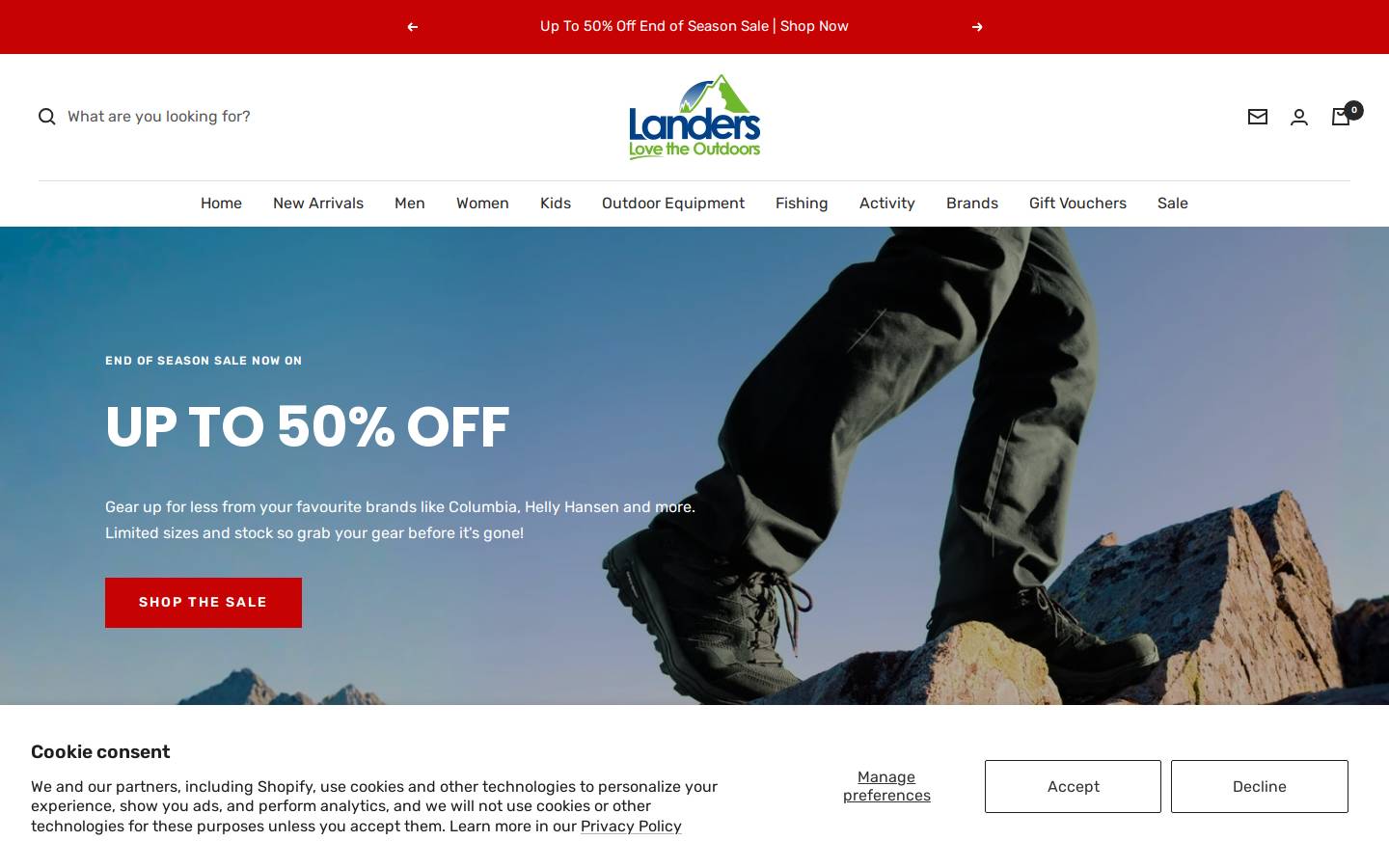 landers.ie homepage screenshot