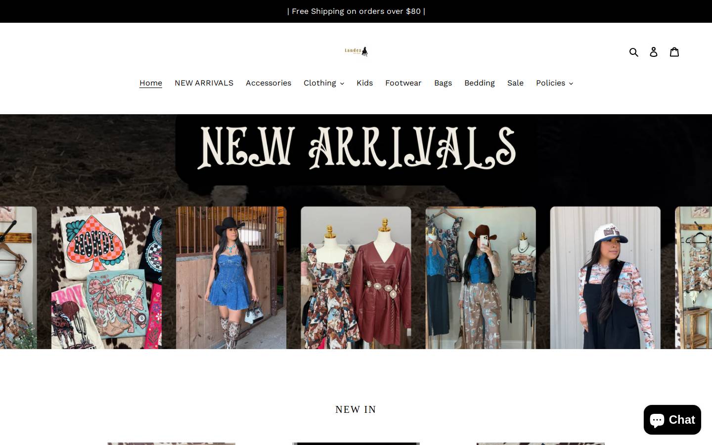 landezboutique.com homepage screenshot