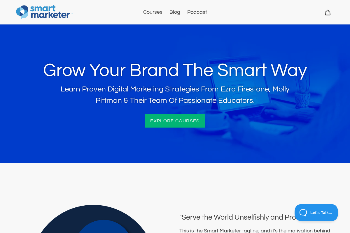 Smart Marketer homepage screenshot