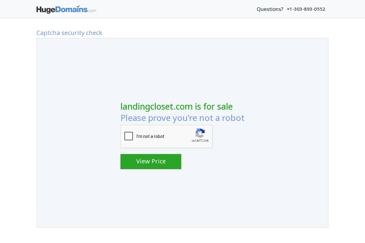 Landing Closet homepage screenshot