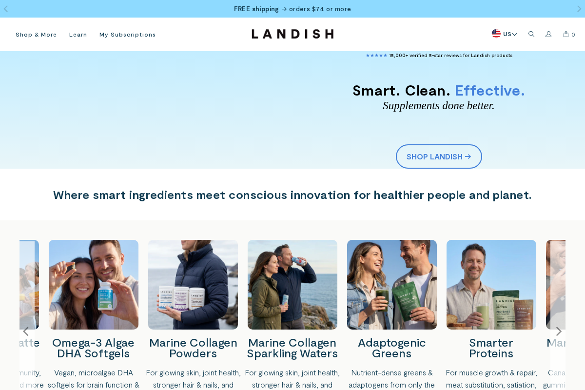 Landish homepage screenshot