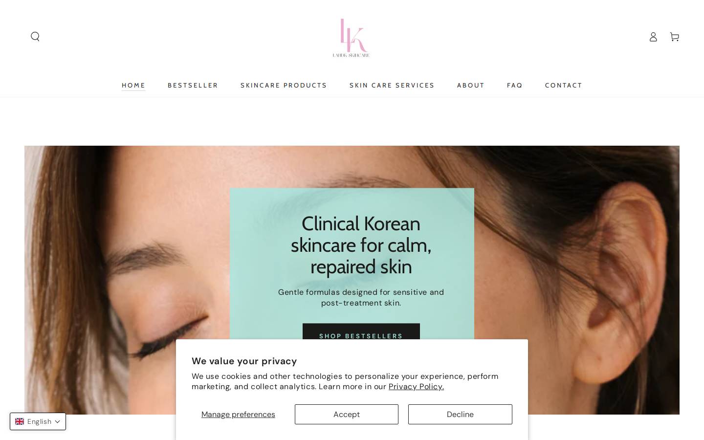 landkskincare.com homepage screenshot