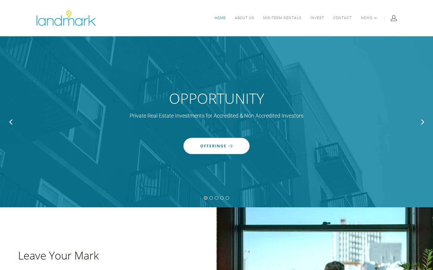 landmarkcapitalla.com homepage screenshot